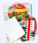 Západ slunce nad lesem – Vyšívací sada (15 × 15 cm)