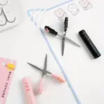 Přenosné mini nůžky s krytem – roztomilý design tlapky růžová