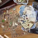 Gotické Dark Academia samolepky – vintage botanické & mystické motivy the fool