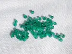 Korálky Ohňovky – broušené skleněné korálky 3 mm, 70 ks  jadeová modrý s dekorem (AB) - image 2