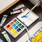 Porcelánová paleta čtvercová 12 důlků 9x9cm s víčkem - image 2