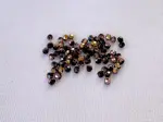 Korálky Ohňovky – broušené skleněné korálky 3 mm, 70 ks  černá, zlatý pokov - image 2