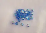 Skleněné mačkané korálky srdce světlá královsky modrá transparentní  AB 6 × 6 mm – 7 g  - image 2