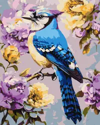 Malování podle čísel 40×50 cm Sojka v pivoňkách