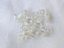 Mačkané praskané  skleněné kuličky 6 mm, 30 ks barva transparentní 