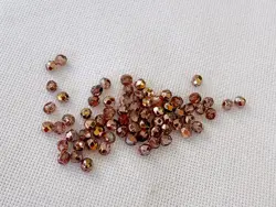 Korálky Ohňovky – broušené skleněné korálky 3 mm, 70 ks Rose Gold polokov měď / zlato