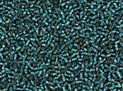 Rokajlové korálky Toho  - Round 15/0 : Silver-Lined Teal TR-15-27BD