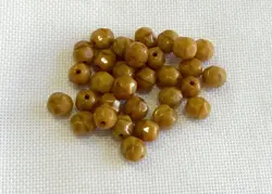 Ohňovky – broušené skleněné korálky 6 mm | 32 ks | hnědá