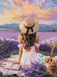 Malování podle čísel – plátno 30×40 cm  Lunch among the lavender  KHO8771