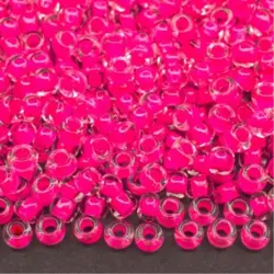 Preciosa rokajl 10/0 –  Transparent, pink neon line (08777 ), 10 g