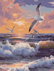 Malování podle čísel – plátno 30×40 cm Flying over the waves KHO 6469