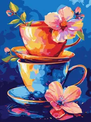 Malování podle čísel – plátno 30×40 cm Tajemství čajového dýchánku 