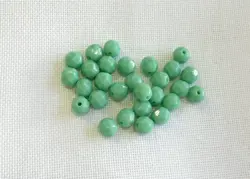 Ohňovky – broušené skleněné korálky 6 mm | 32 ks | pastel tyrkysová