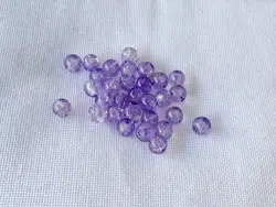 Mačkané praskané  skleněné kuličky 6 mm, 30 ks barva fialová