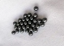 Mačkané skleněné kuličky 6 mm, 30 ks barva Hematit