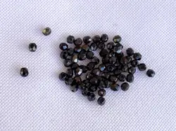 Korálky Ohňovky – broušené skleněné korálky 3 mm, 70 ks pokov hnědý iris na černé