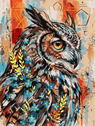 Malování podle čísel – plátno 30×40 cm Expressive owl  KHO 6958