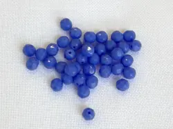 Ohňovky – broušené skleněné korálky 6 mm | 32 ks | modrá