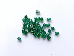 Mačkané skleněné korálky oliva (ovál) 6/4mm, 39 ks zelená AB pokov