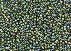 Rokajlové korálky Toho  - Round 15/0 : Transparent-Rainbow Olivine TR-15-180