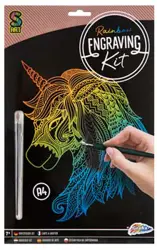 Vyškrabávání - duhový obrázek - Jednorožec 