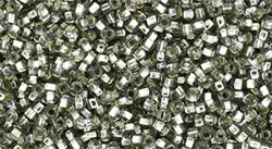  TOHO Square Hole Round 15/0 : Silver-Lined Black Diamond TR-15S-29A