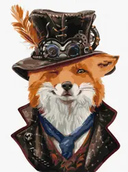 Steampunková liška 30х40cm