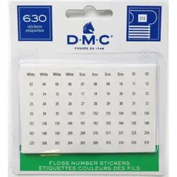 Samolepky s čísly barev bavlnek DMC art. 117