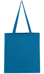 Bavlněná taška s dlouhým uchem modrá / mid blue 38x42cm