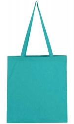 Bavlněná taška s dlouhým uchem  světle  tyrkysová / turquoise 38x42cm