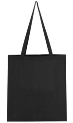 Bavlněná taška s dlouhým uchem  černá / black 38x42cm