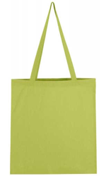 Bavlněná taška s dlouhým uchem zelená limetková / lime 38x42cm