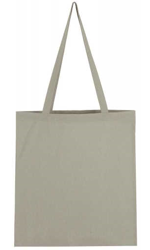 Bavlněná taška s dlouhým uchem  světle šedá / light grey 38x42cm