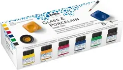 Sada barev na sklo a porcelán KREUL clear set 6 x 20 ml