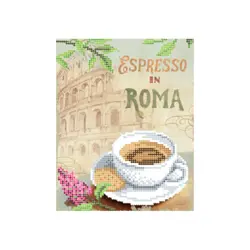 Cappuccino in Rome Předtištěné plátno pro korálkové vyšívání (bez korálků)