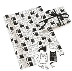 Dárkový balicí papír role PAW neutral černo-bílý  Kočka