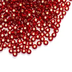 Preciosa rokajl 8/0 – červený se stříbrným průtahem (97090), 10 g