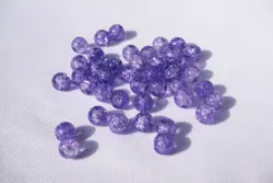 Korálek práskaný kulička 8mm purpurová
