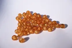 Korálek práskaný kulička 8mm oranžová