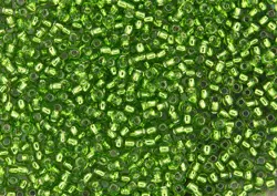 Rokajlové korálky - Round 11/0 :  Silver-Lined Peridot TR-11-27