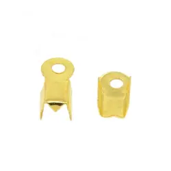 Koncovka na kůži 9×3×4 mm – 10 ks, zlatá