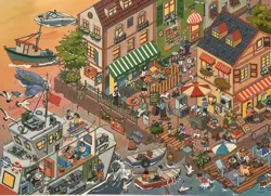 Sada samolepek – Přístavní městečko (3 archy + 1 scéna, 22 × 35 cm)