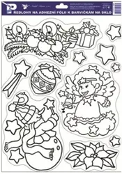 Vánoční předlohy k vybarvení na sklo – 38 × 30 cm №2