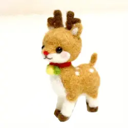 Sada na suché plstění – Vánoční sob 5 cm (kompletní materiál + jehly)