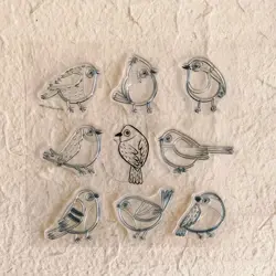 Průhledné silikonové razítko s ptáky – dekorativní stempl pro scrapbooking, přání a DIY