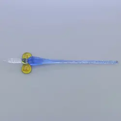 Skleněné kaligrafické pero – modré, 18,6 cm