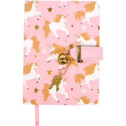 Deníček se zámkem A5 "jednorożec" – linkovaný, FSC® papír, se záložkou