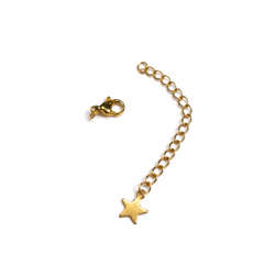 Karabinka s prodlužovacím řetízkem a přívěskem hvězda – zlatá