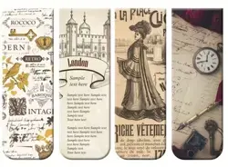 Vintage příběhy – magnetické záložky sada 4 ks Melodie minulých století