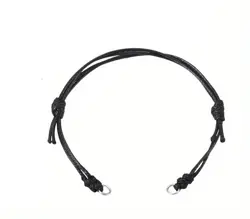 Nastavitelná voskovaná polyesterová šňůrka na náramky cca 23,5 cm Černá